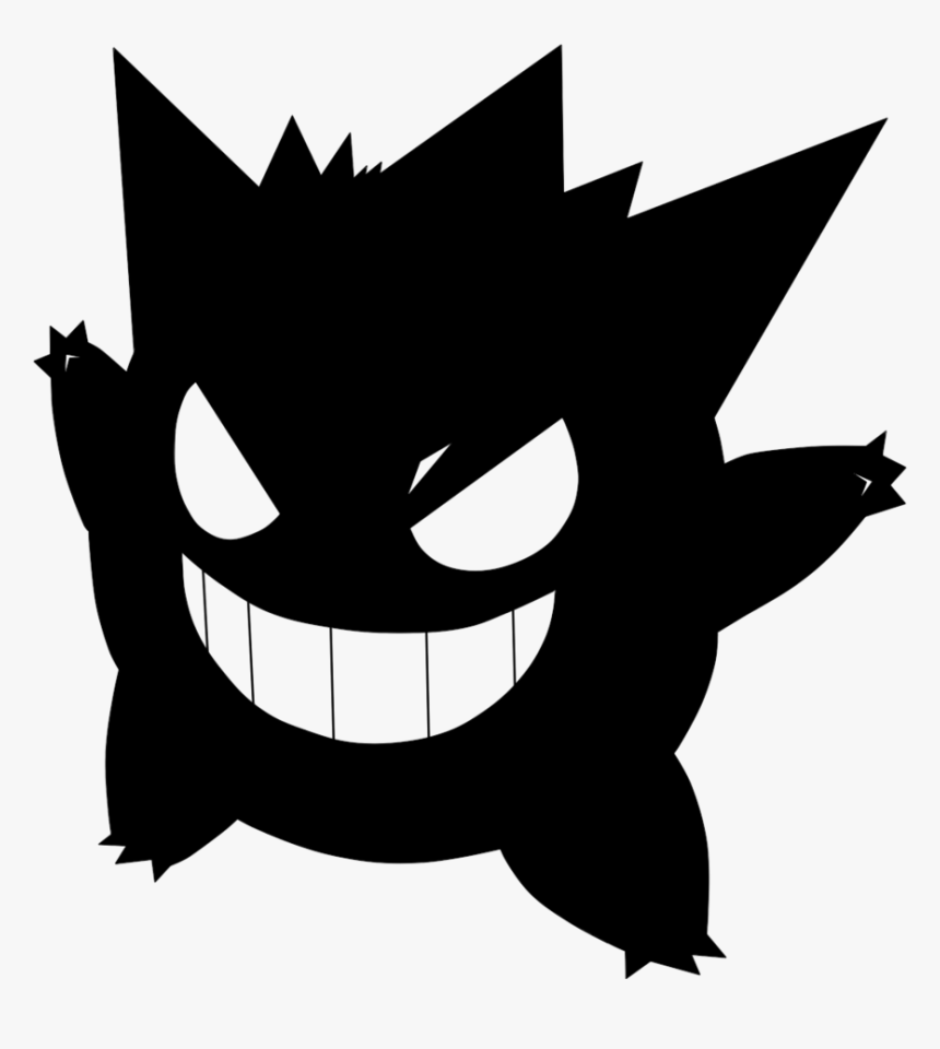 55kib, 864x925, Gengar Decal By Mute Owl-d6pkvmf - Gengar Black And White, HD Png Download, Free Download