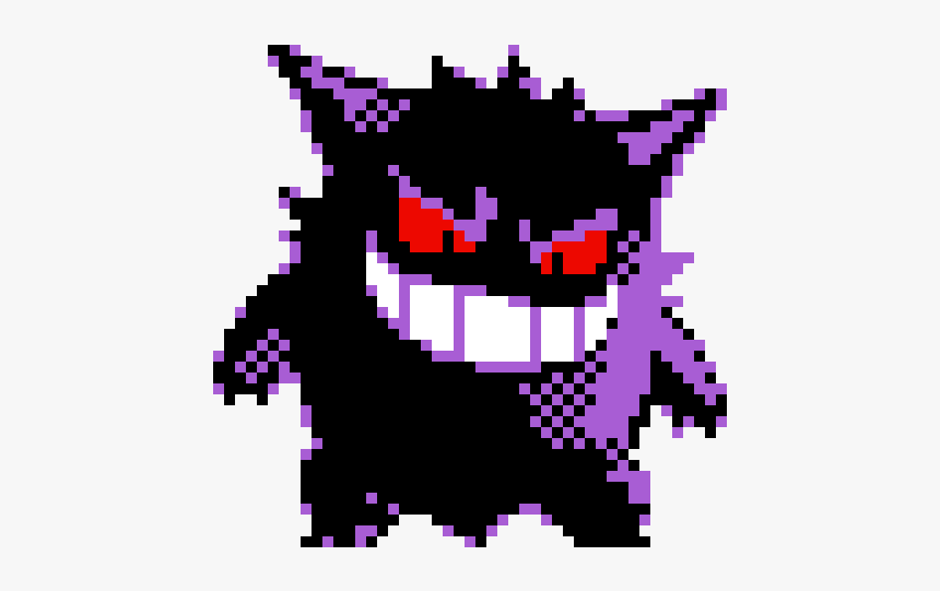 Pokemon Gengar Pixel Art, HD Png Download, Free Download