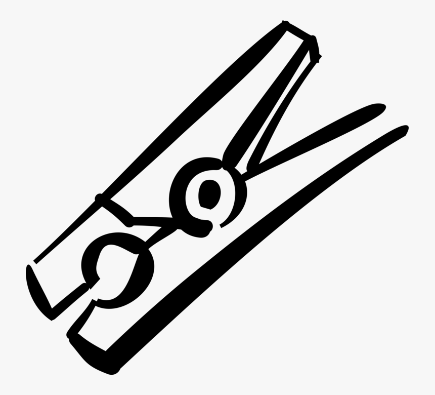 Vector Illustration Of Clothespin Or Clothes Peg Fastener- - Clothes Pin Clip Art, HD Png Download, Free Download