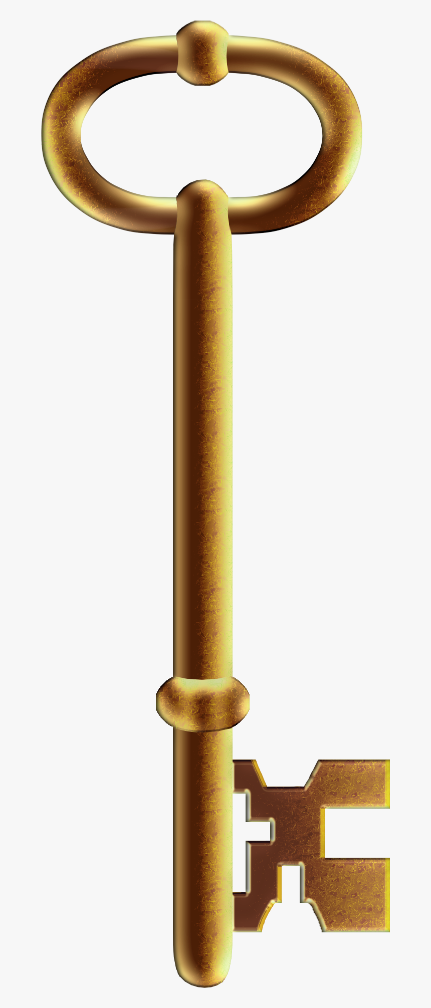 Skeleton Key Clip Art - Transparent Copper Key Clipart, HD Png Download, Free Download