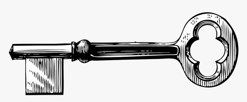 Key Old Skeleton - Key Black And White, HD Png Download, Free Download