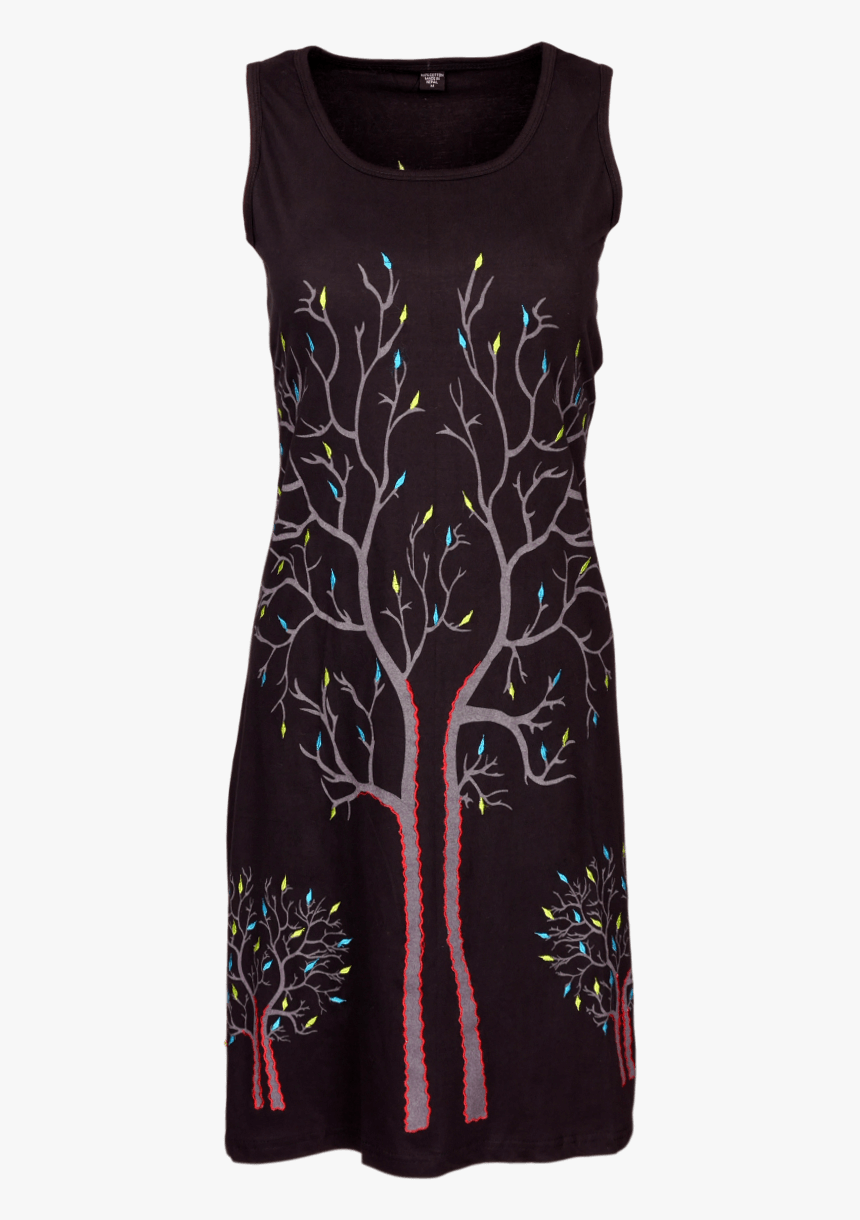 Tree Of Life Dress Black Handmade And Fairly Traded - Day Dress, HD Png Download, Free Download