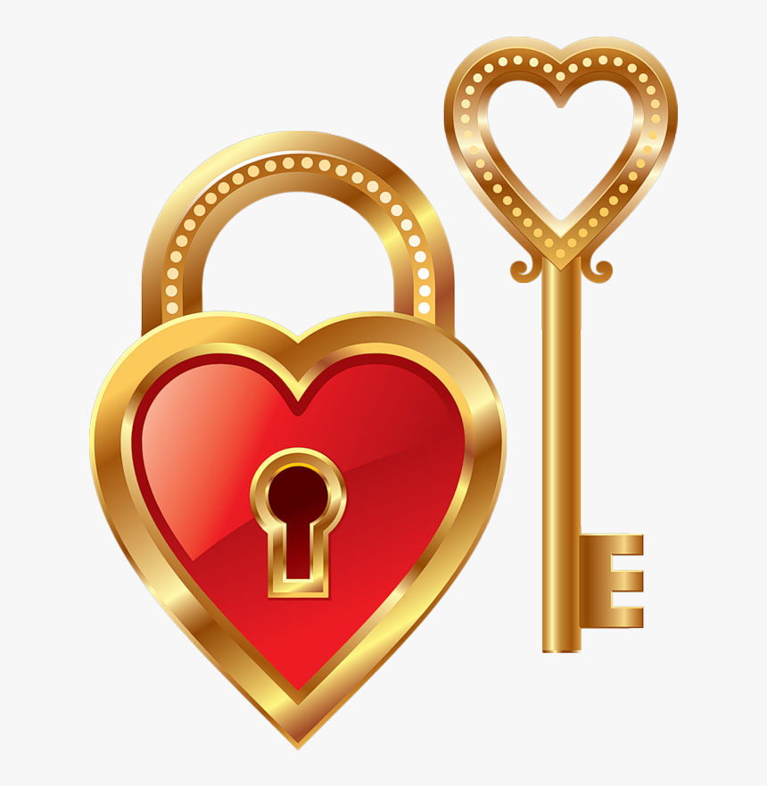 Lock Clipart Skeleton - Heart Lock And Key Clipart, HD Png Download, Free Download