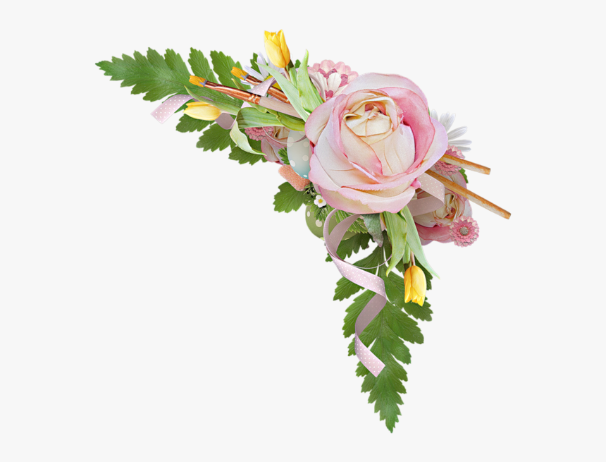 Png Corner Pink Roses , Png Download - Pink Rose Corner Png, Transparent Png, Free Download
