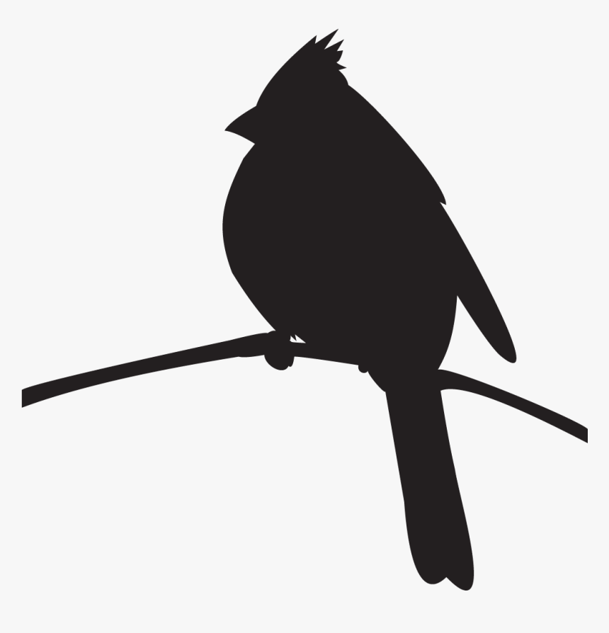 Cardinal On A Branch Silhouette, HD Png Download, Free Download