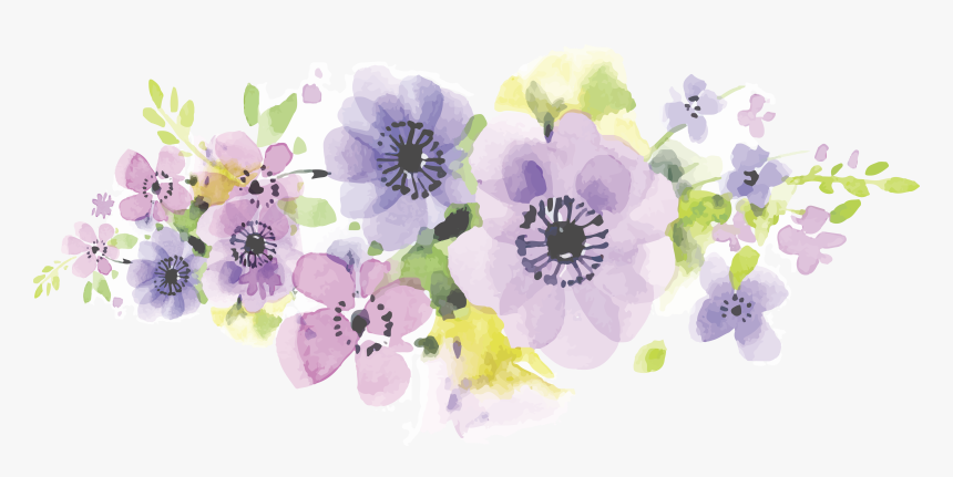 Floral Design Flower Floristry Business Card Purple - Vector Purple Watercolor Flowers, HD Png Download, Free Download