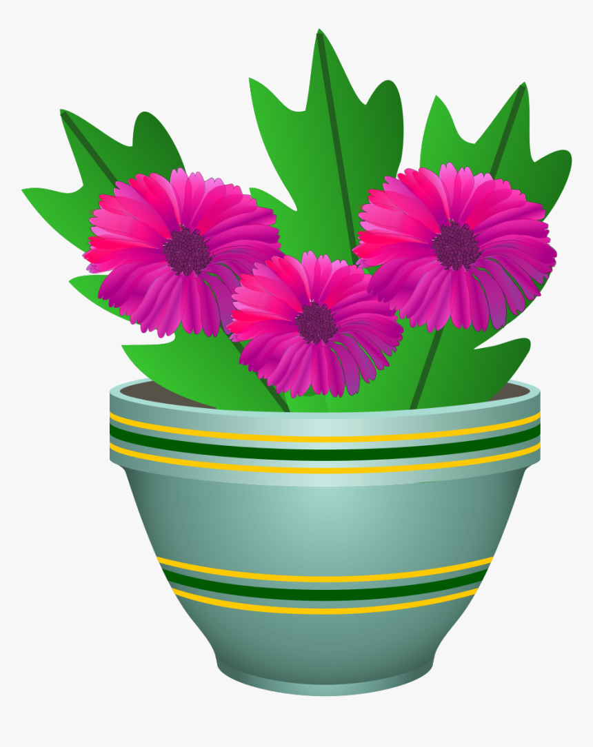 Purple Flower Pot Clip Arts - Flower In Pot Clipart Png, Transparent ...