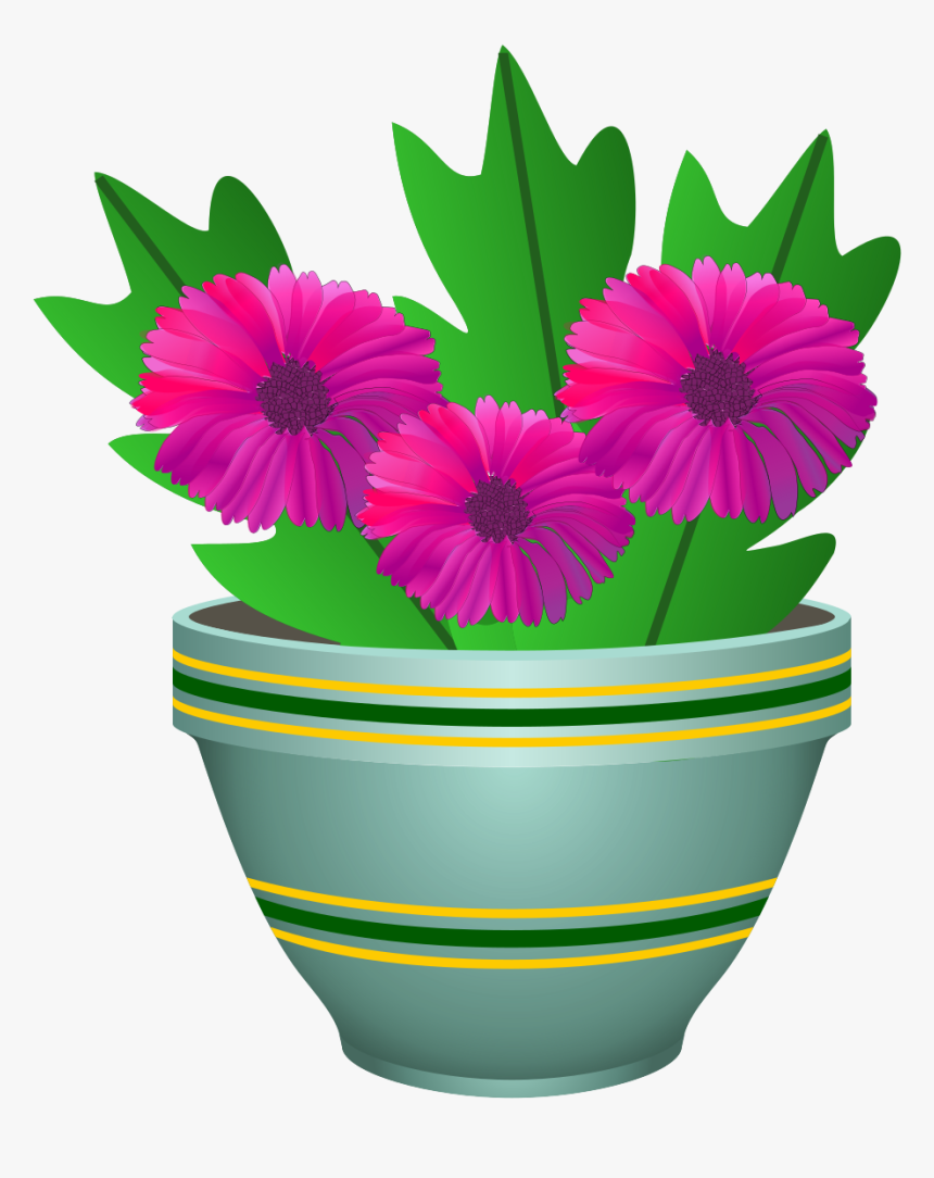 Purple Flower Pot Clip Arts - Flower In Pot Clipart Png, Transparent Png, Free Download