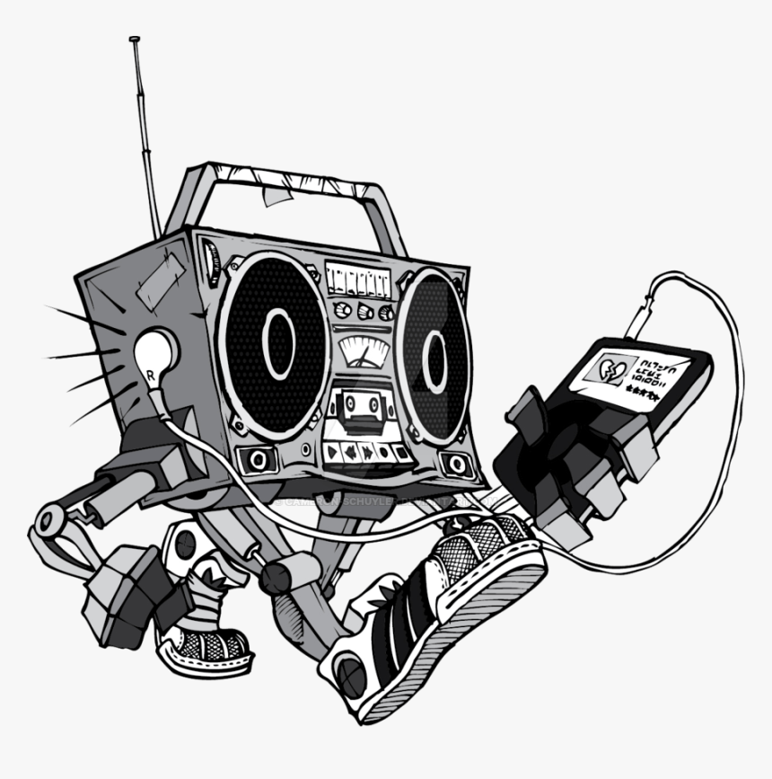 Transparent Boombox Png - Boombox Hip Hop Vector, Png Download, Free Download