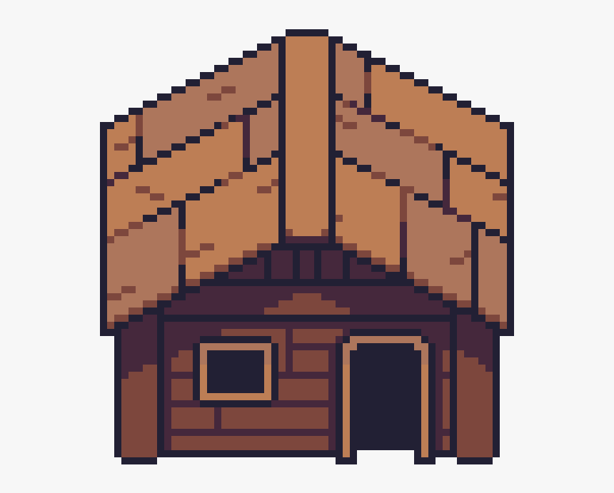 Cabin Clipart Pixel Art - Pixel Art Log Cabin, HD Png Download, Free Download