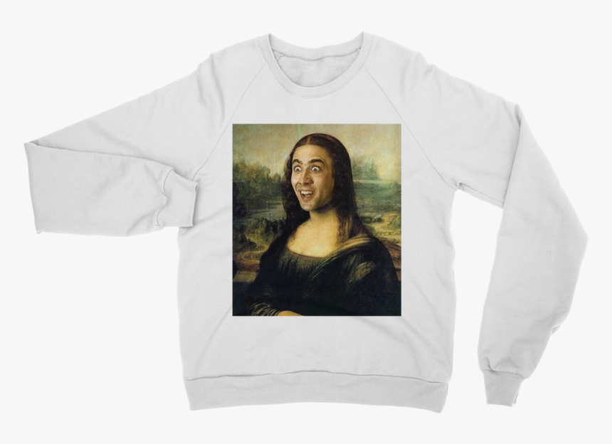 Nicolas Cage As The Mona Lisa ﻿classic Adult Sweatshirt - Mona Lisa Puzzle, HD Png Download, Free Download