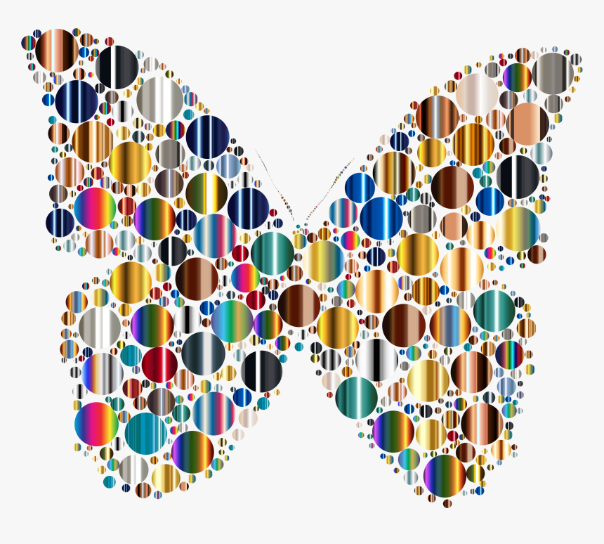 Psychedelic Circles Butterfly Clip Arts - Portable Network Graphics, HD Png Download, Free Download