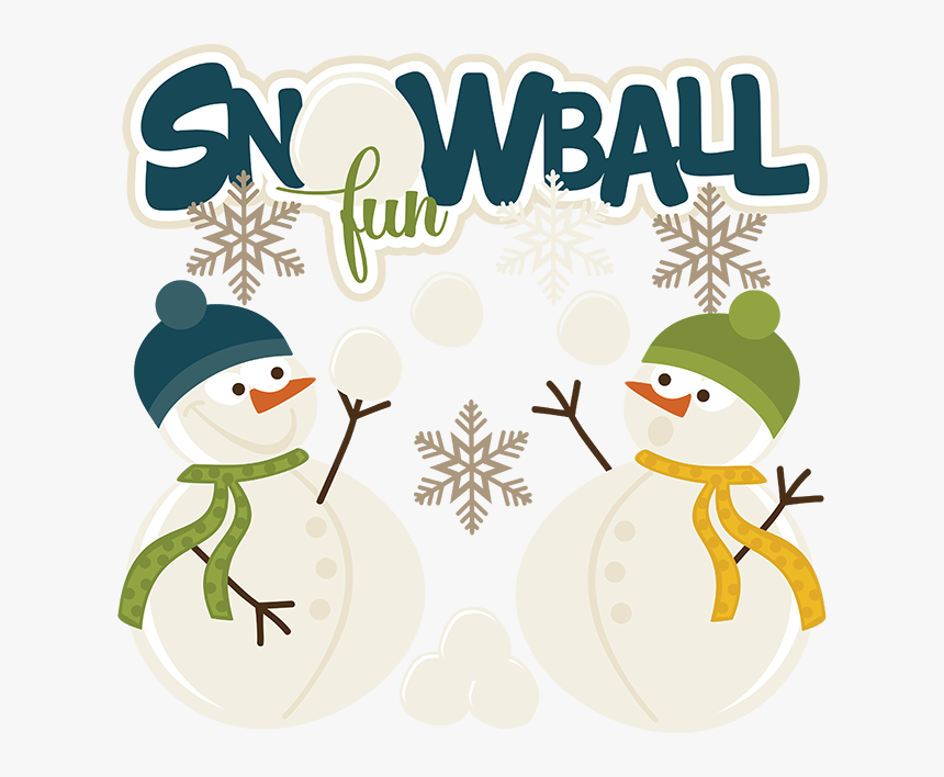 Large Snowballfun - Snowman Snowball Fight Clipart, HD Png Download, Free Download