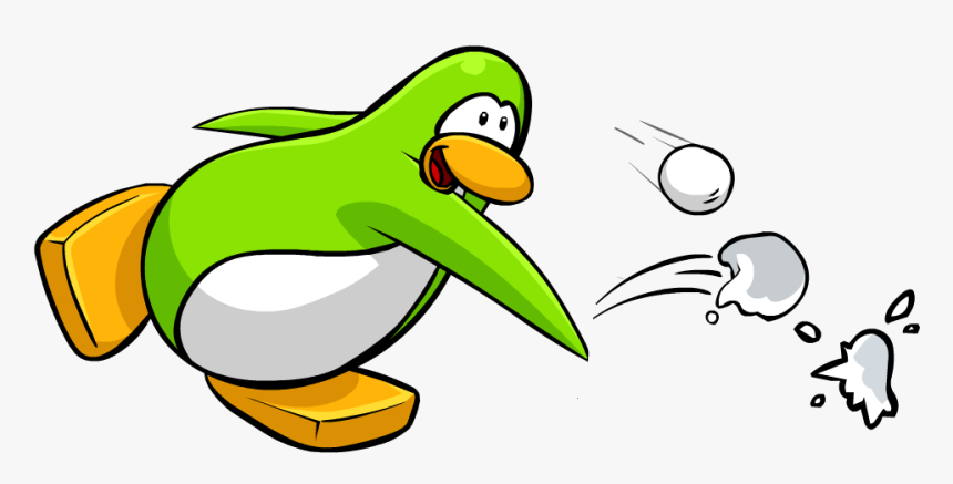 Club Penguin Wiki - Club Penguin Throwing Snowball, HD Png Download, Free Download