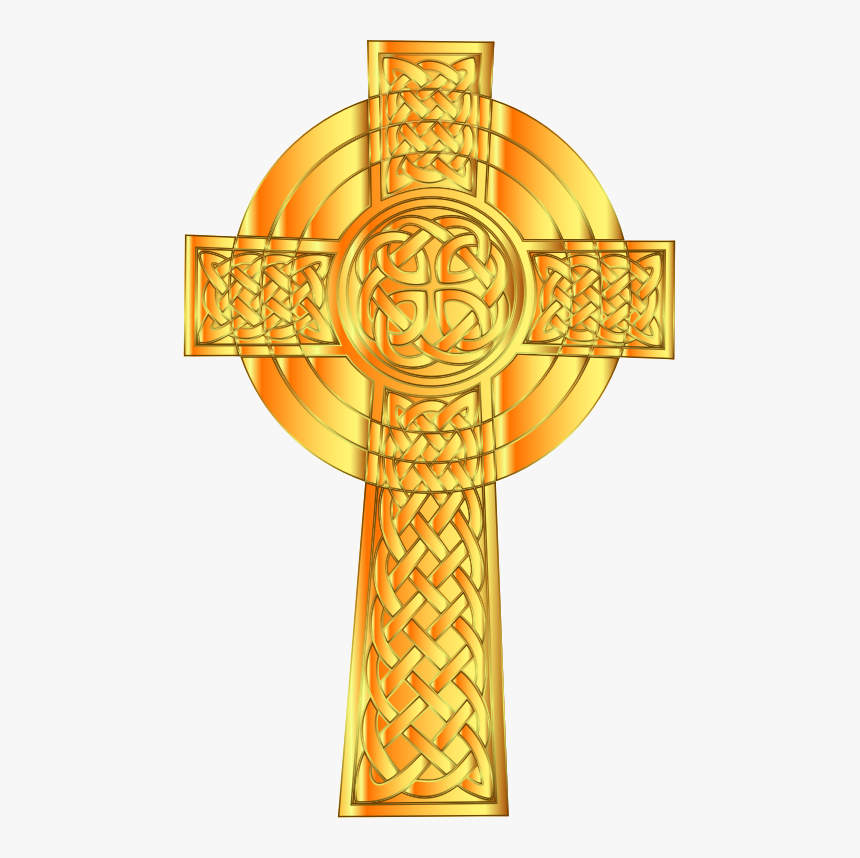 Golden Celtic Cross - Christian Cross, HD Png Download, Free Download