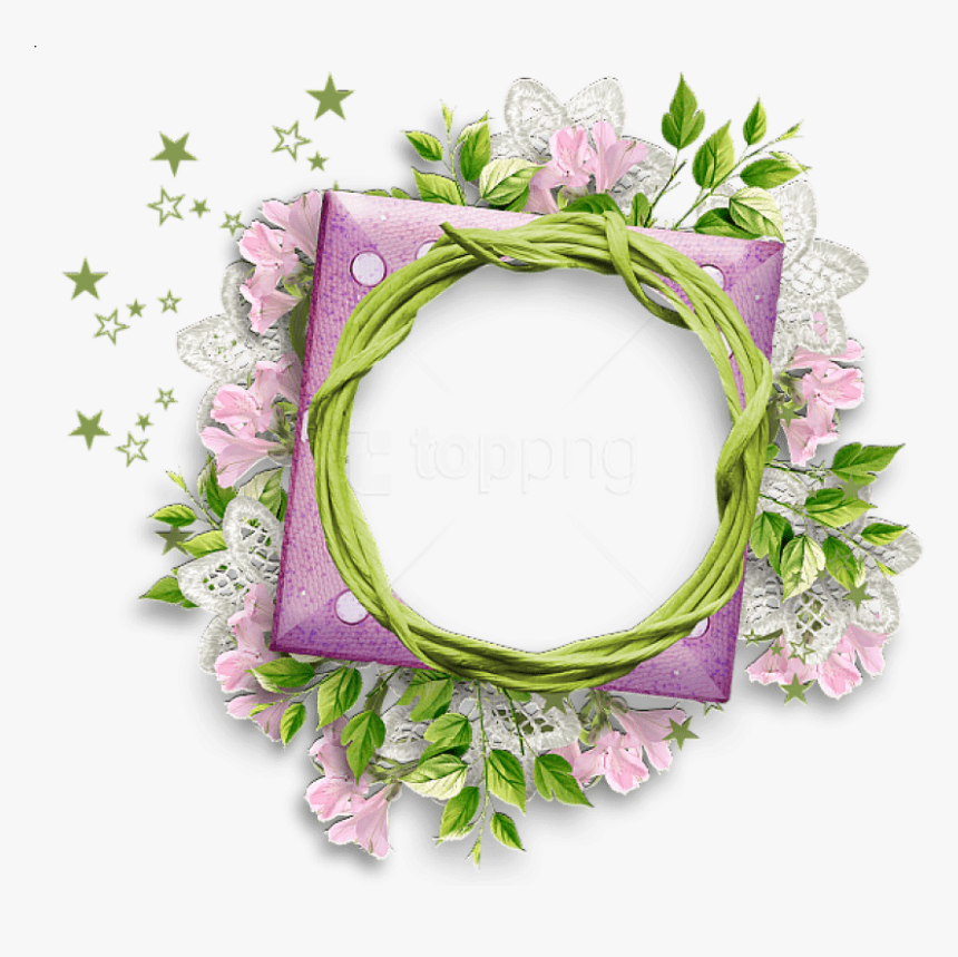 Free Png Floral Round Frame Png Images Transparent - Round Frame Png Flower, Png Download, Free Download