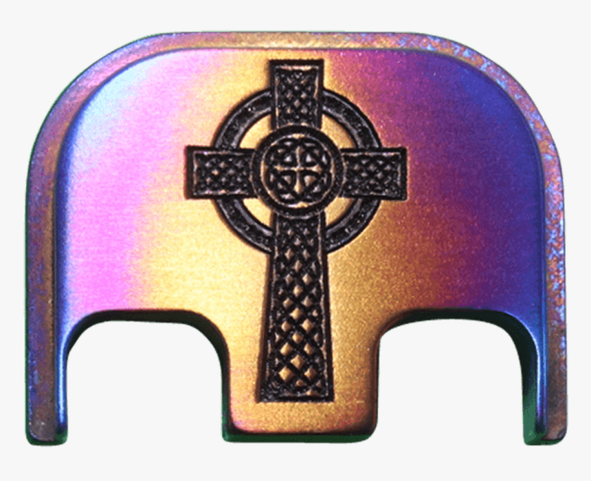 Celtic Cross Titanium Flame Anodized Finish Back Plate - Cross, HD Png Download, Free Download