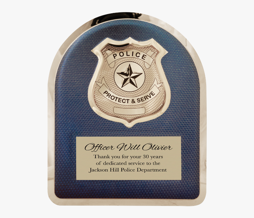 Police Hero Plaque With Chrome Badge - Thank You Police Plaques, HD Png Download, Free Download