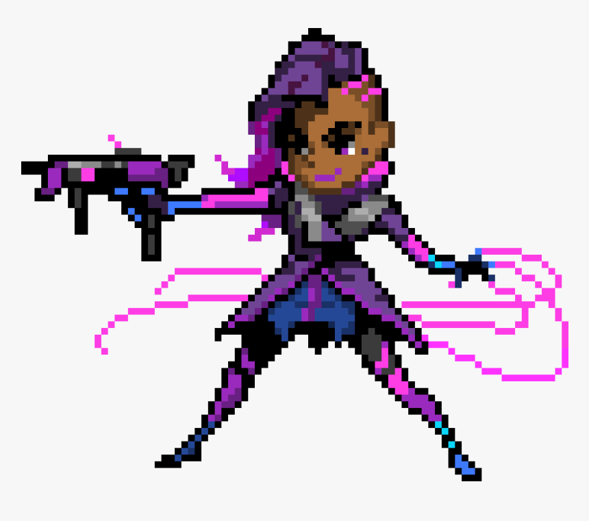 Sombra Pixel Art Clipart , Png Download - Pixel Art Overwatch Sombra, Transparent Png, Free Download