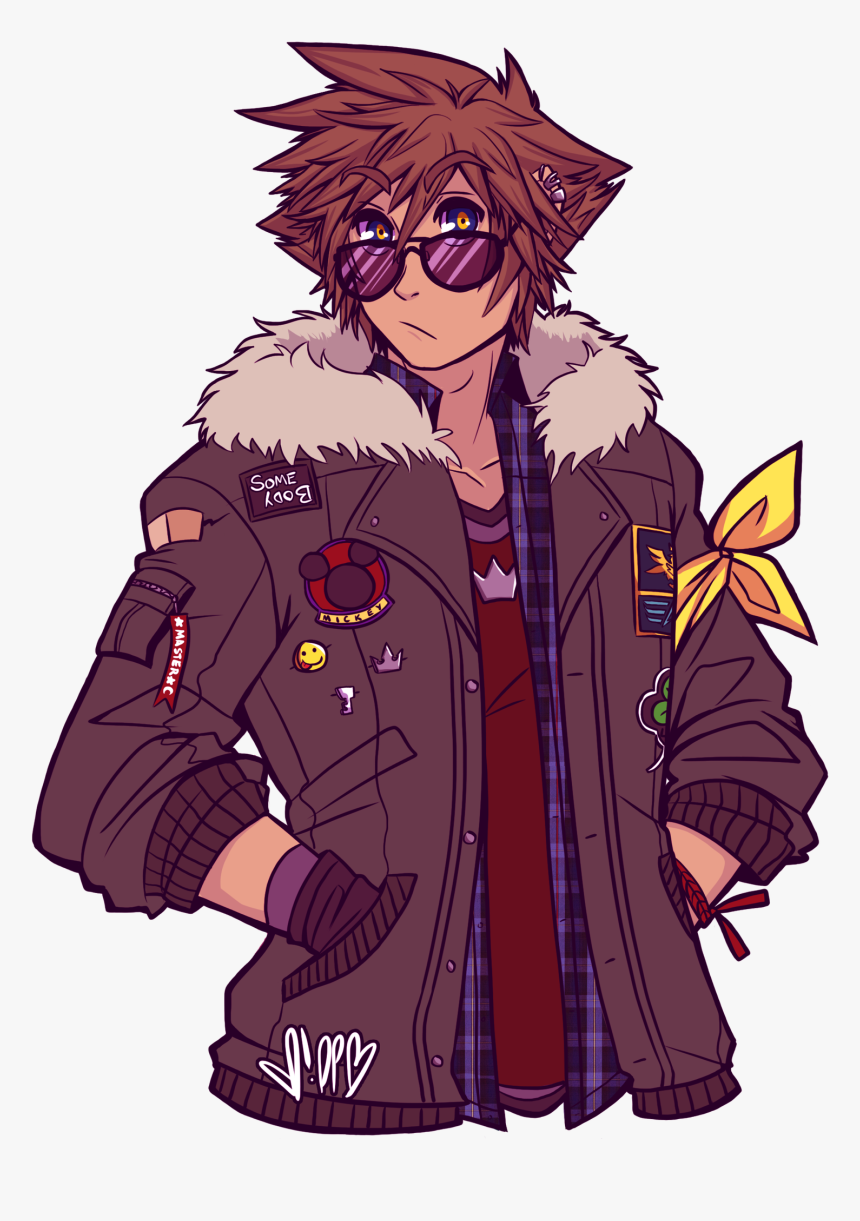 “#sora And Big Poofy Jackets Two Of My Favorite Things - Cartoon, HD Png Download, Free Download