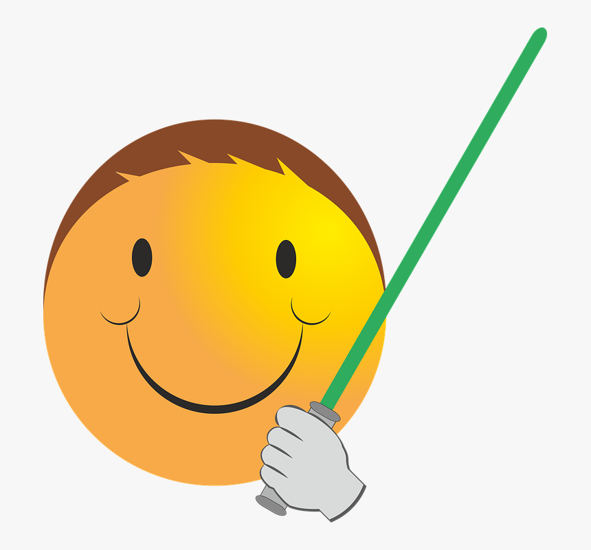 Smiley, Jedi, Luke, Skywalker, Power, Laser Sword - Smiley, HD Png Download, Free Download