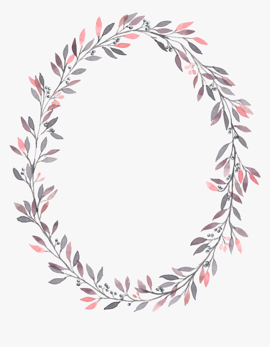 Watercolor Flower Oval Png