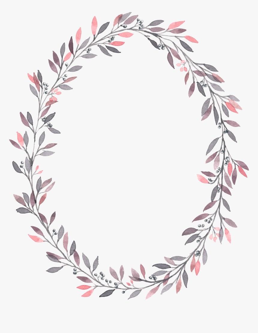 Wedding Invitation Wreath Watercolor Painting Flower - Floral Oval Background Png, Transparent Png, Free Download