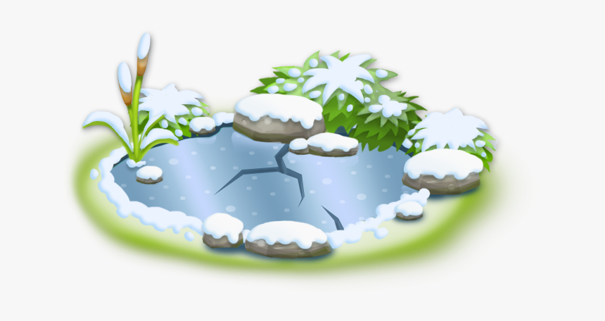 Clipart Lake Farm Pond - Frozen Pond Clipart, HD Png Download, Free Download