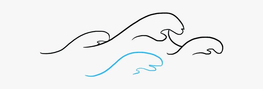 How To Draw Waves - Water Drawing, HD Png Download, Free Download