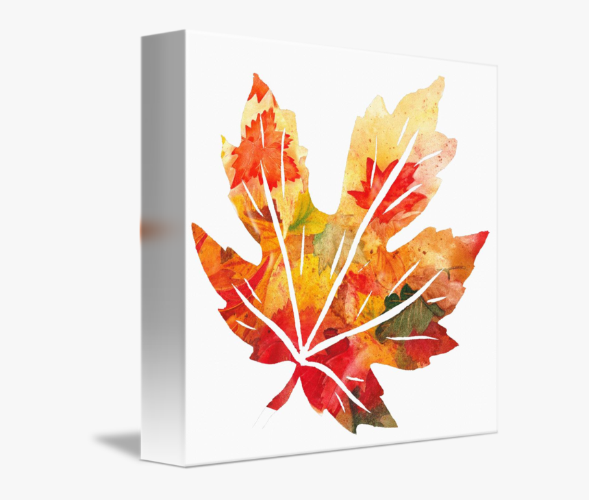 Fall Maple Leaf Watercolor Silhouette By Irina Sztukowski - Watercolor Fall Leaf, HD Png Download, Free Download