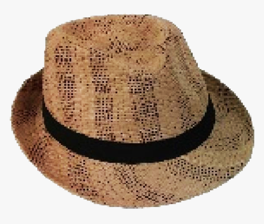 Fashion Hats Natural Straw Fedora With Black Belt - Fedora, HD Png Download, Free Download