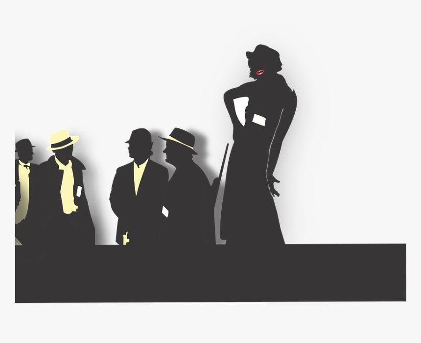 Silhouettes Gangster Noir - Transparent Silhouette Gangster, HD Png Download, Free Download