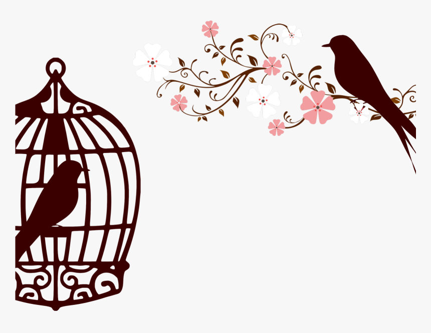 Love Birds In Cage Clipart - Bird Cage Coloring Page, HD Png Download, Free Download