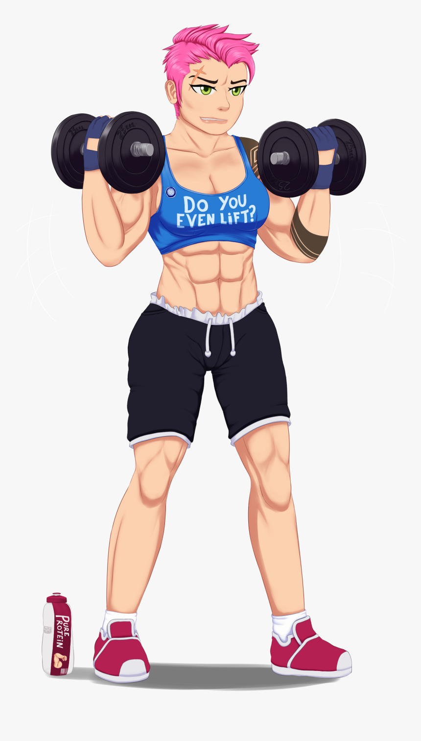 Biceps Curl - Zarya Workout Fanart, HD Png Download, Free Download