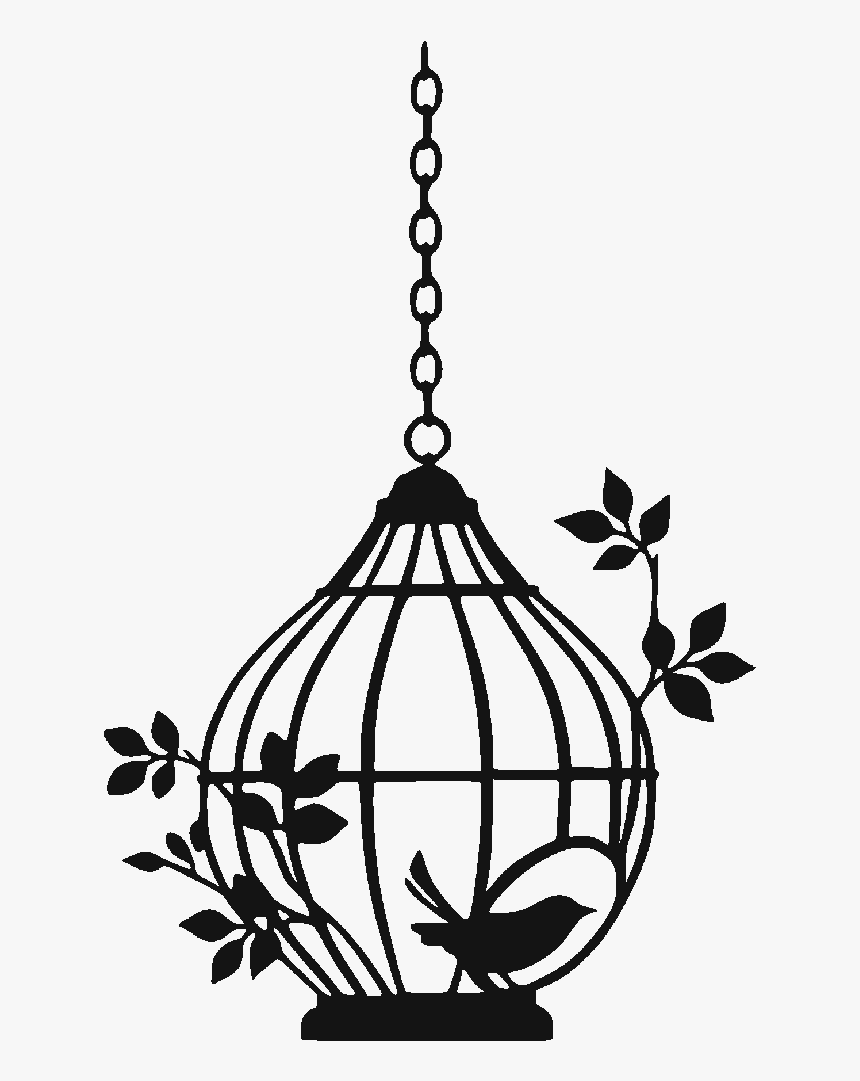 Birdcage Clip Art Vector Graphics - Silhouette Bird In Cage Png, Transparent Png, Free Download