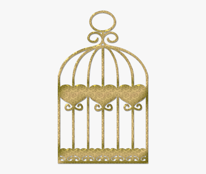 Bird Cage, Outline, Gold Embossed, Decorative - Gambar Sangkar Burung Animasi, HD Png Download, Free Download