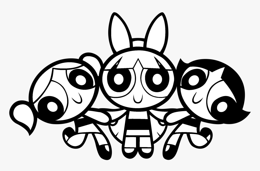 Powerpuff Girls Logo Black And White - Powerpuff Gırls Coloring Pages, HD Png Download, Free Download