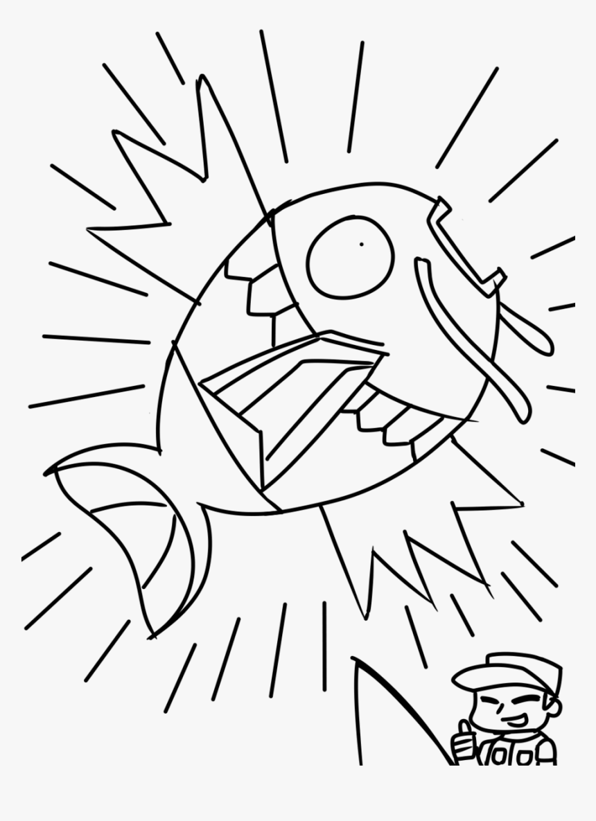 Magikarp - Line Art, HD Png Download, Free Download