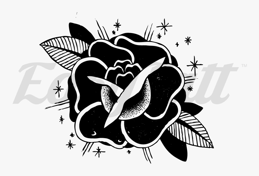 Premium Vector  Black rose flower tattoo logo