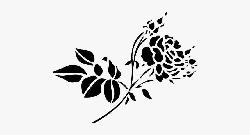 Black Rose Print - Colour Line Art Design, HD Png Download, Free Download