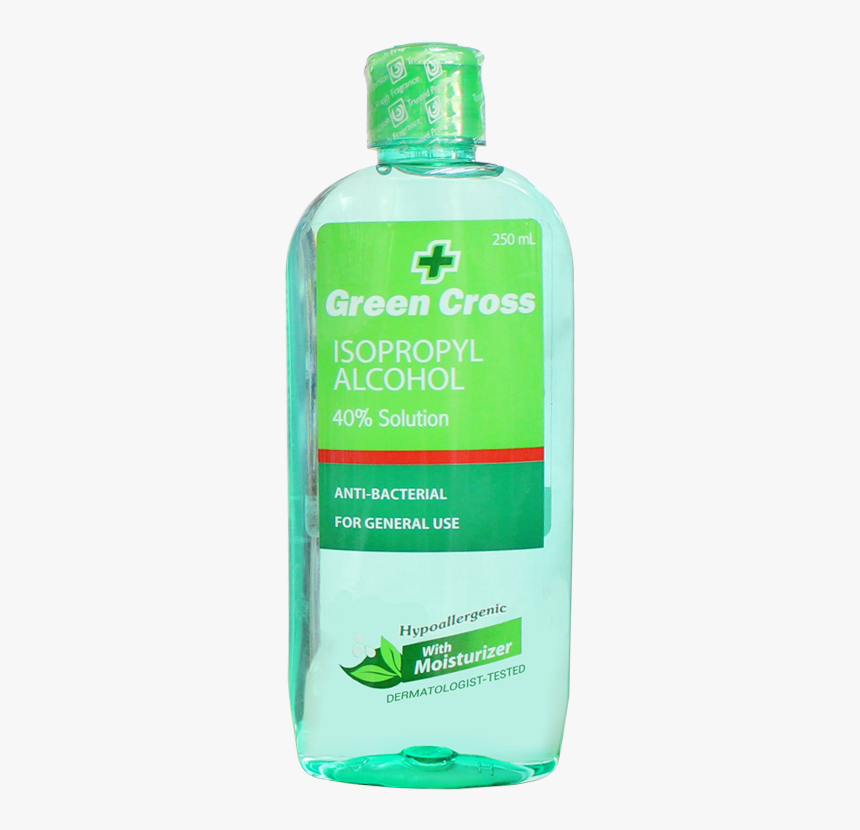 Rubbing Alcohol Transparent & Png Clipart Free Download - Green Cross Isopropyl Alcohol, Png Download, Free Download
