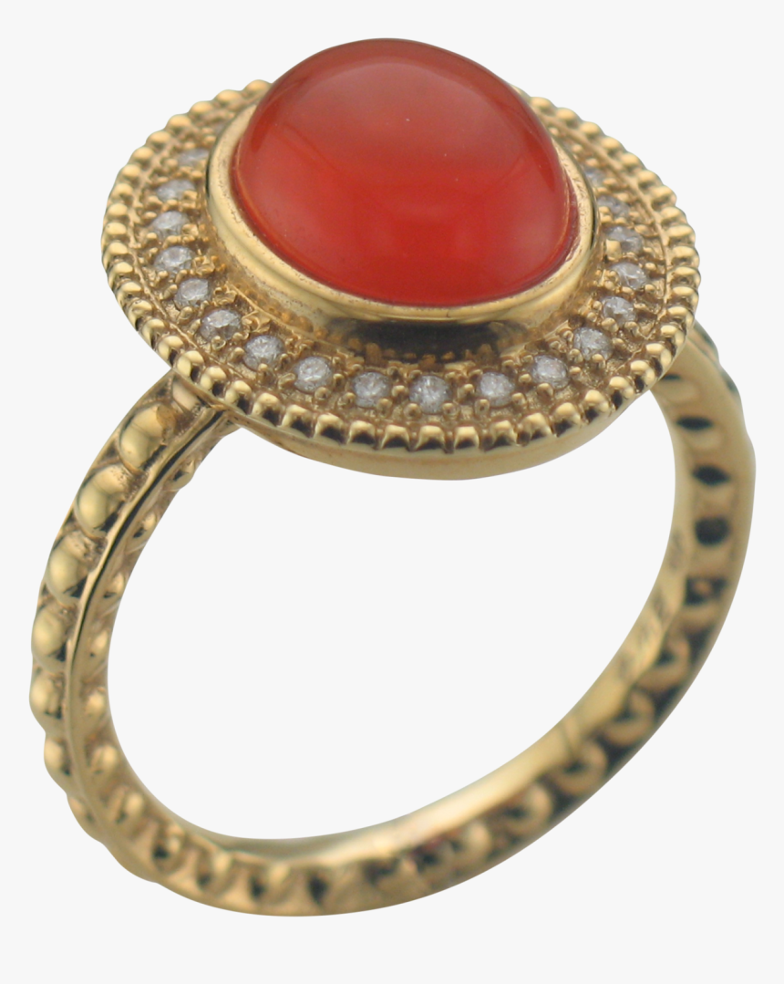 18k Yellow Gold Fire Opal Diamond Ring , Png Download - Ruby, Transparent Png, Free Download