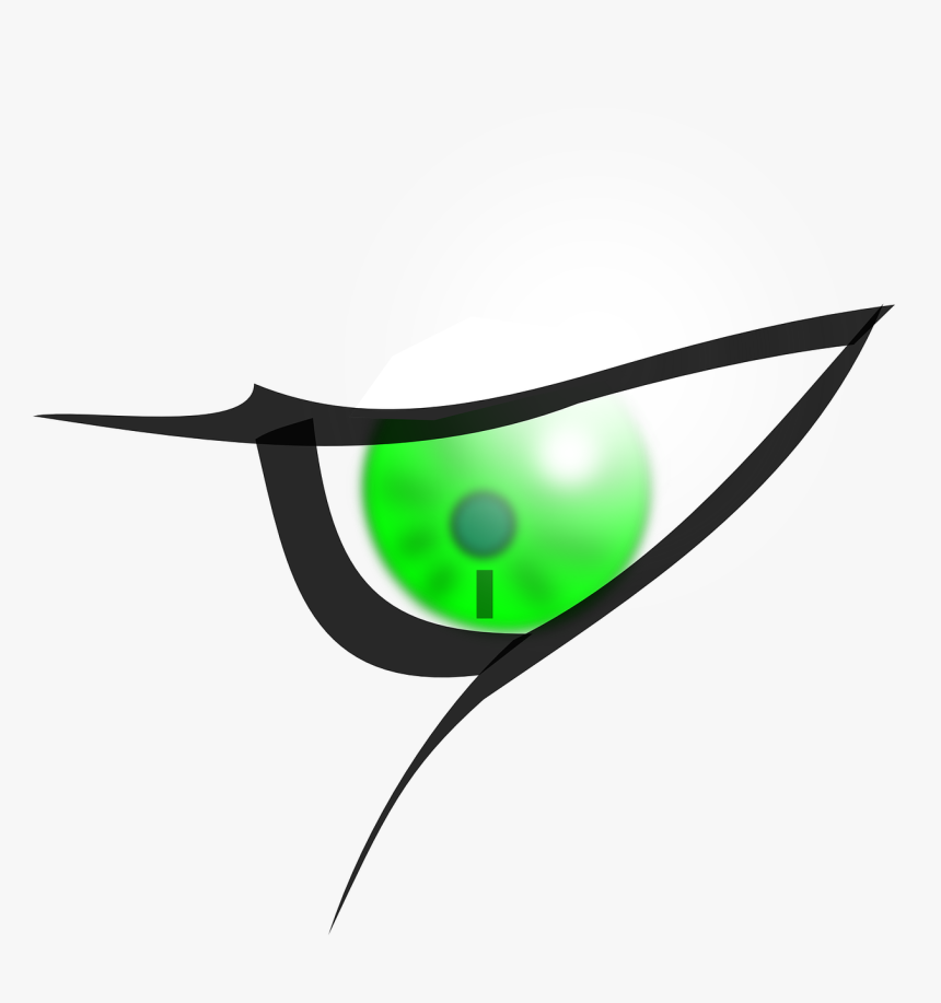 Green Anime Eye Svg Clip Arts - Evil Eyes Cartoon Png, Transparent Png, Free Download