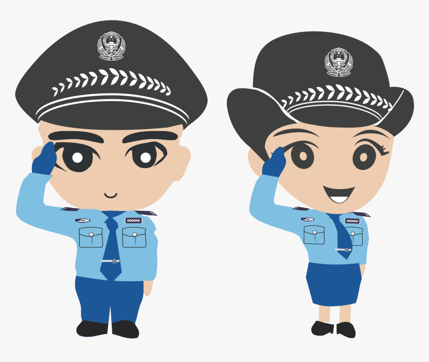 Police Officer Cartoon Chinese Public Security Bureau - Police, HD Png  Download - kindpng