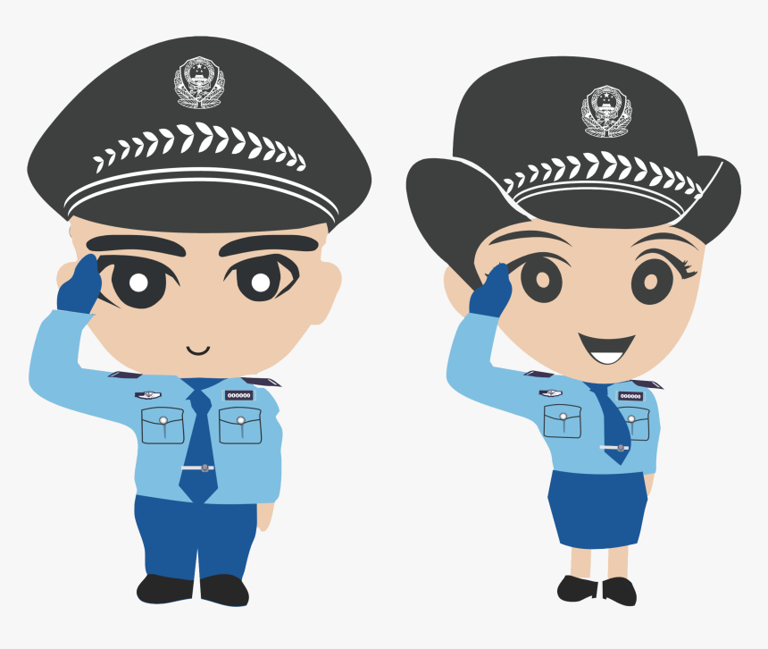 Police Officer Cartoon Chinese Public Security Bureau - Police, HD Png Download, Free Download