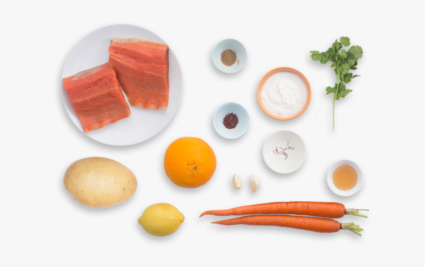 Seared Salmon With Glazed Carrots & Saffron-yogurt - Superfood, HD Png Download, Free Download