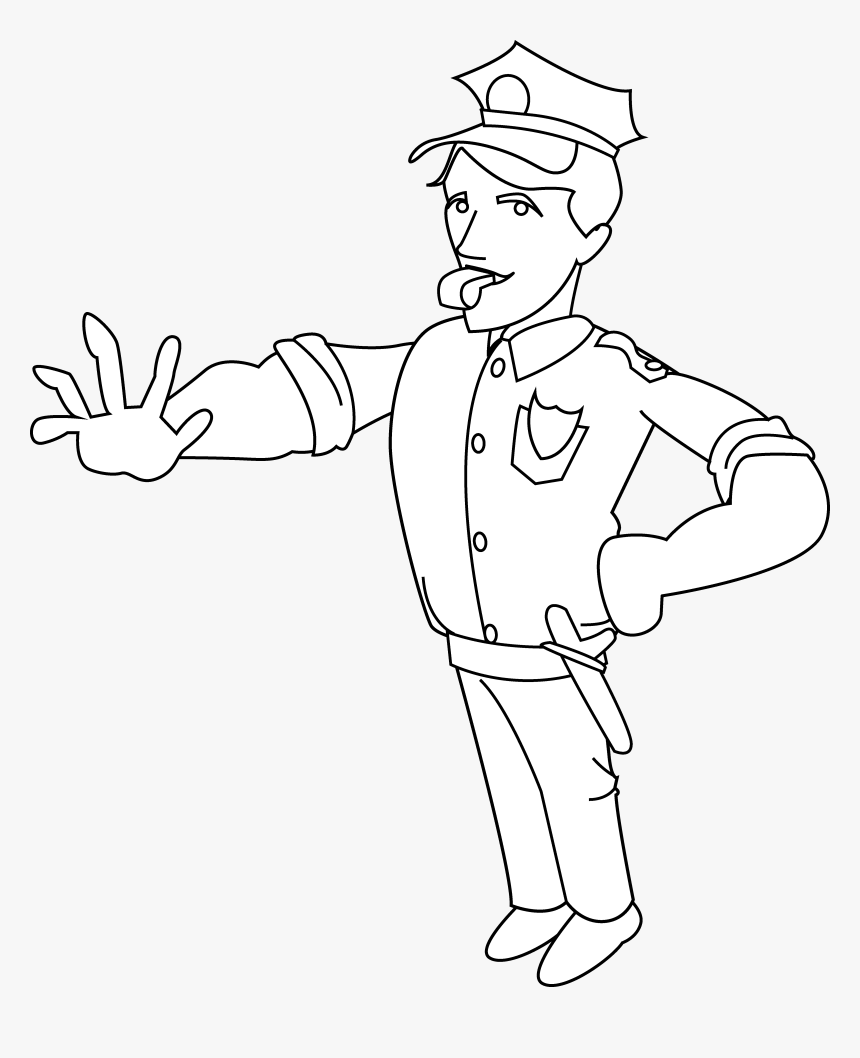 Police Clipart Police Officer - Black And White Police Png Clipart, Transparent Png, Free Download