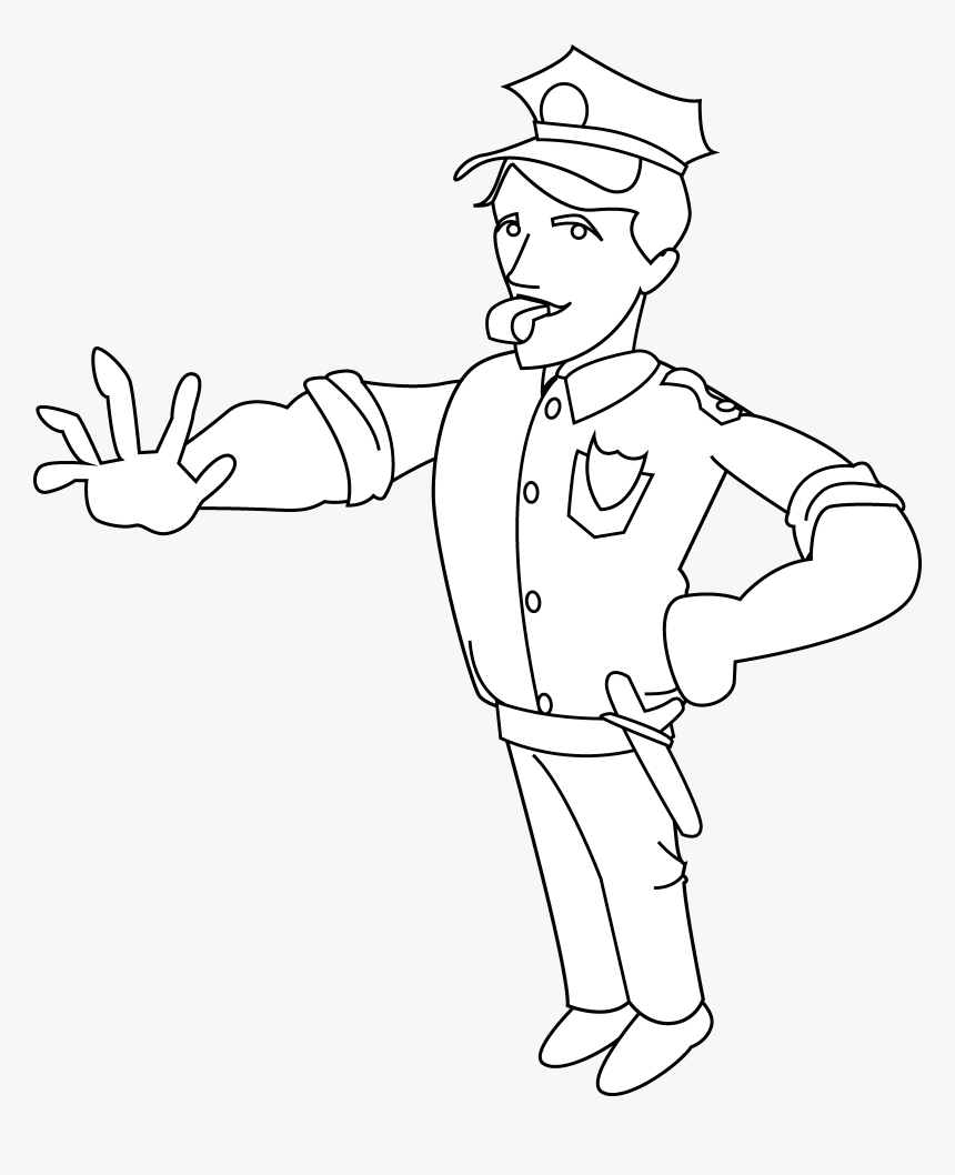 Traffic Policeman Clipart Black And White