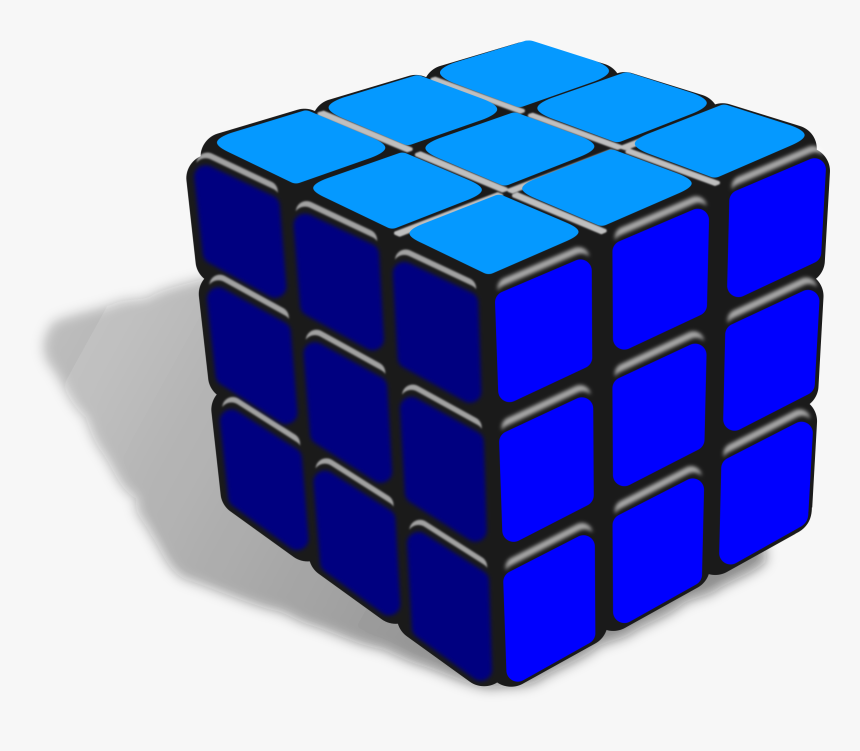 Blue Cube Clip Art 3836020 - Rubik's Cube Same Color, HD Png Download, Free Download