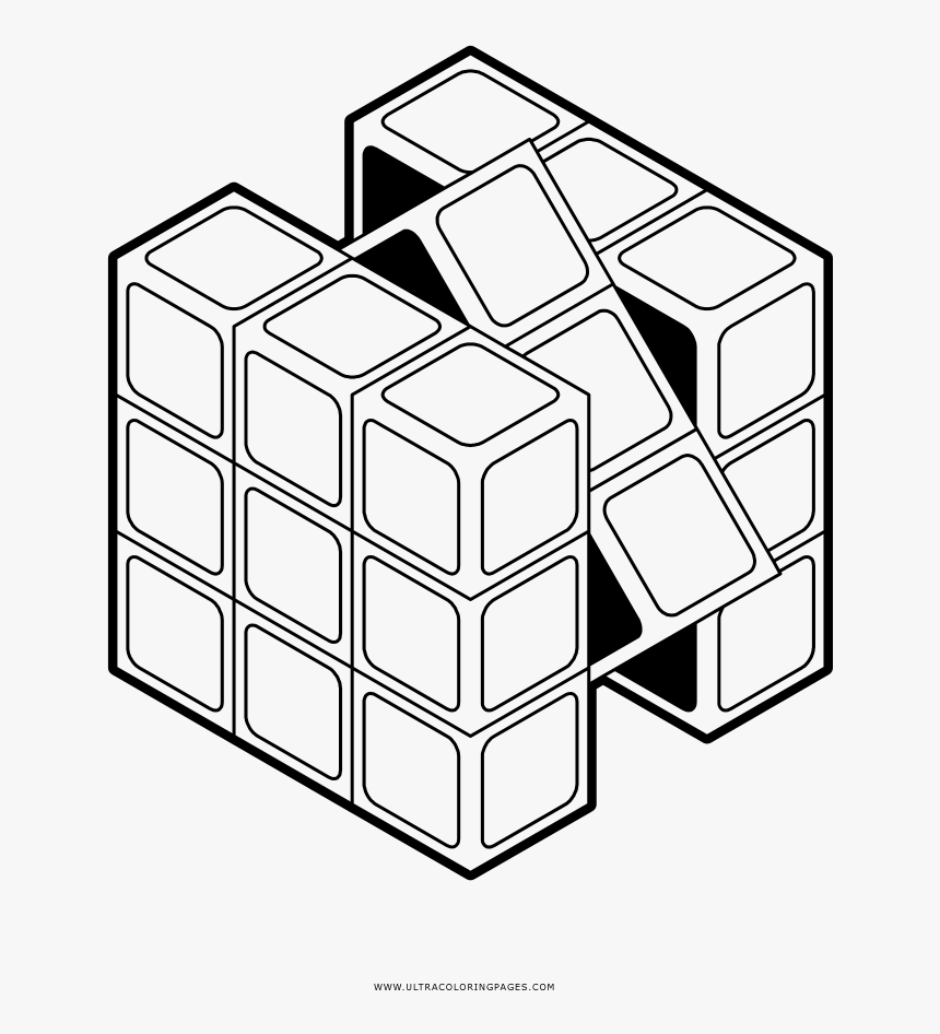 Rubix Cube Coloring Pages Rubik39s Cube Printable Coloring - Cubo De Rubik Dibujo Para Colorear, HD Png Download, Free Download